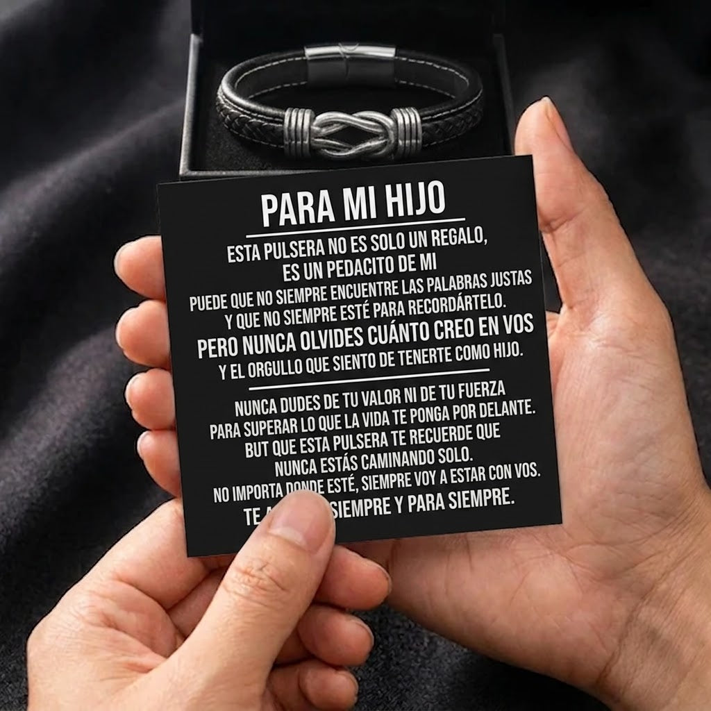 A Mi Hijo | Pulsera de Cuero Siempre Unidos