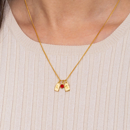 Collar 2 iniciales + piedra de aniversario