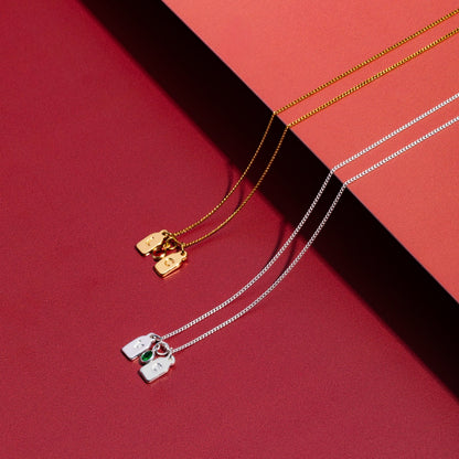 Collar 2 iniciales + piedra de aniversario