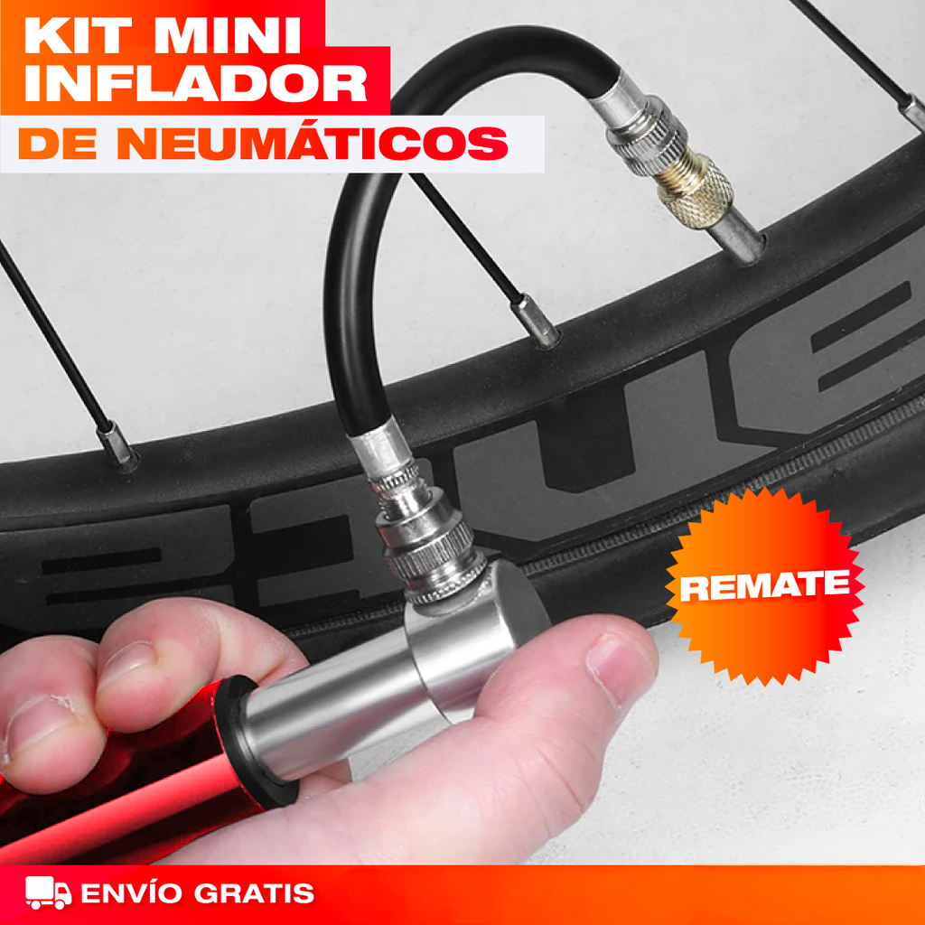 Kit mini inflador de neumáticos – Infla tu llanta donde sea, sin buscar estación