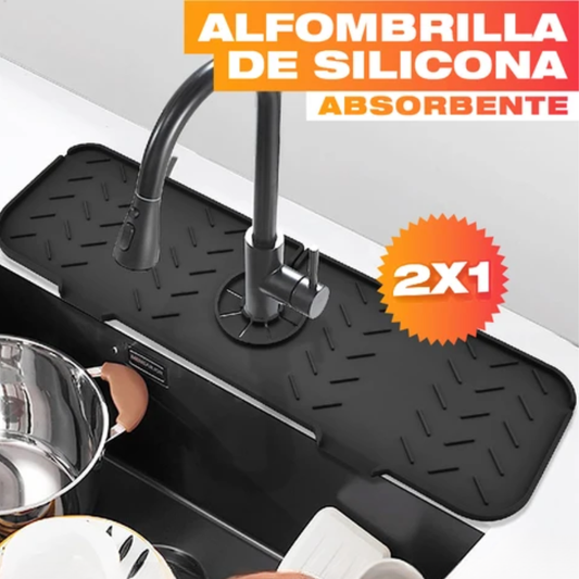 2 Alfombrillas de Silicona Absorbente – Mesón Seco Sin Charcos Alrededor del Grifo · 2x1