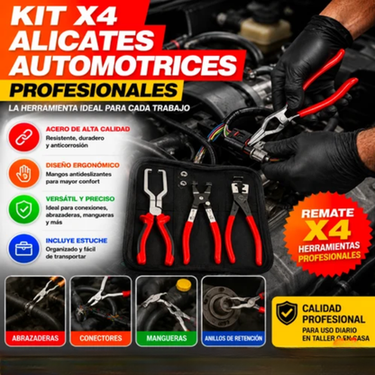 Kit x4 Alicates Automotriz – Saca Conecto