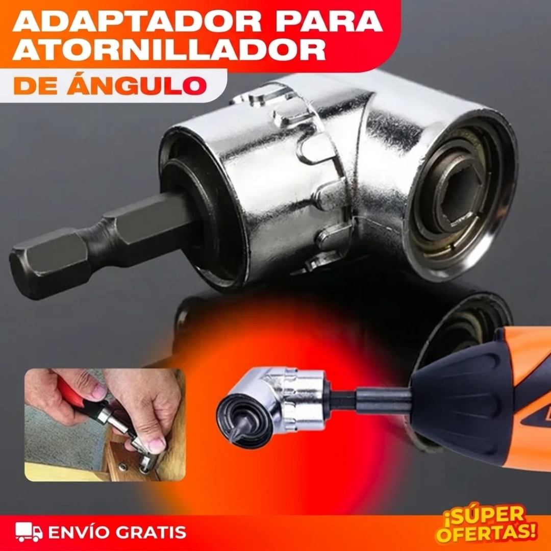 Adaptador de Ángulo Recto para Destornillador – Atornilla en Rincones Imposibles
