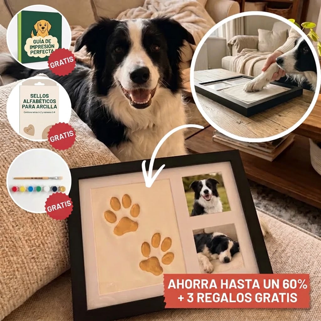 El paquete de huellas de patas de arcilla