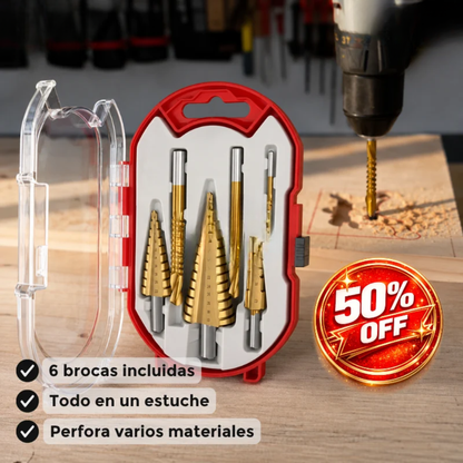 DrillPro™ 🔧 - Set brocas escalonadas 6 piezas ✨