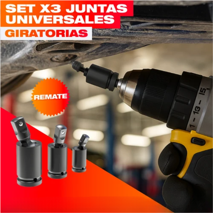 Juntas Universales Giratorias – Llega a los Tornillos Imposibles Sin Perder Torque · Set x3