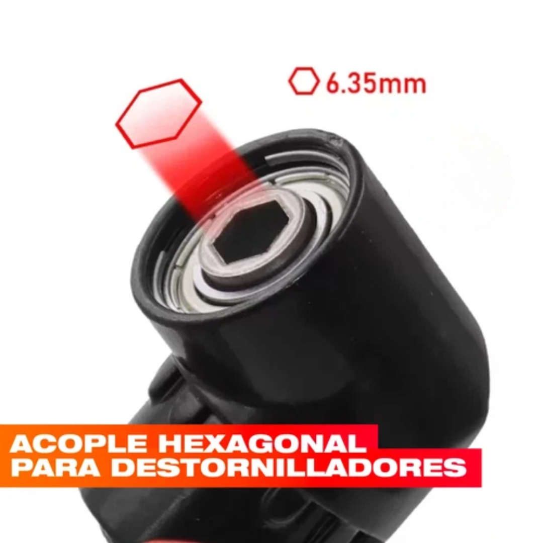 Adaptador de Ángulo Recto para Destornillador – Atornilla en Rincones Imposibles