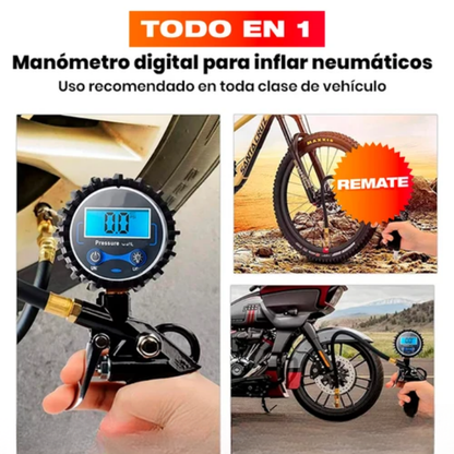 Medidor Digital de Presión para Llantas Carros y Motos – Revisa la Presión y Evita Pinchazos en la Vía