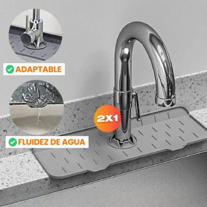 2 Alfombrillas de Silicona Absorbente – Mesón Seco Sin Charcos Alrededor del Grifo · 2x1