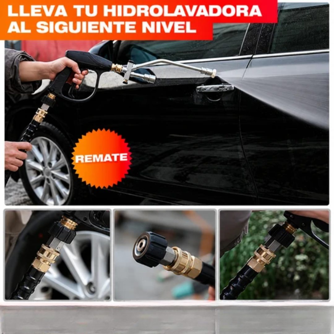 Set x8 piezas Adaptador Conector Para Hidro Lavadora A Presión Acero Inoxidable