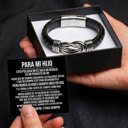 A Mi Hijo | Pulsera de Cuero Siempre Unidos