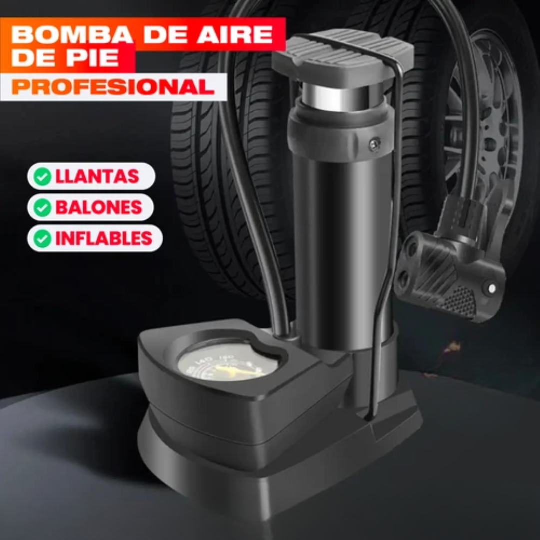 Bomba Infladora de Pie – Nunca te Quedes Varado por una Llanta Baja