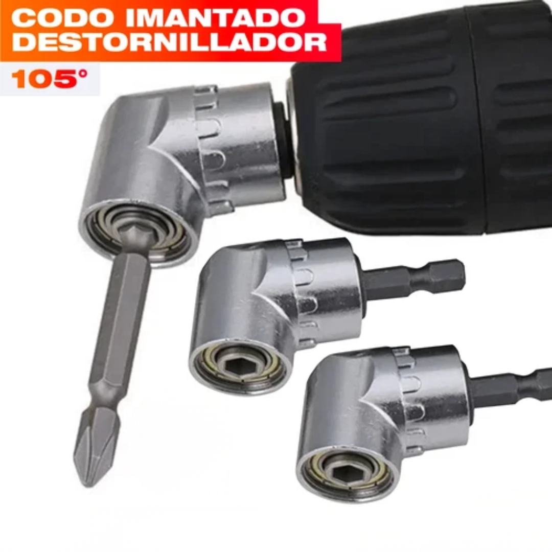 Adaptador de Ángulo Recto para Destornillador – Atornilla en Rincones Imposibles