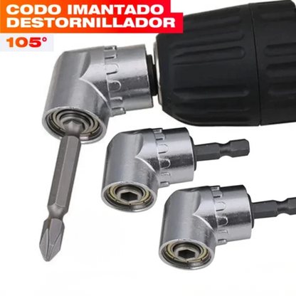 Adaptador de Ángulo Recto para Destornillador – Atornilla en Rincones Imposibles