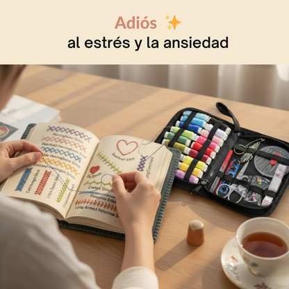 Libro de Bordado Antiestrés: Kit Completo con + 60  Diseños