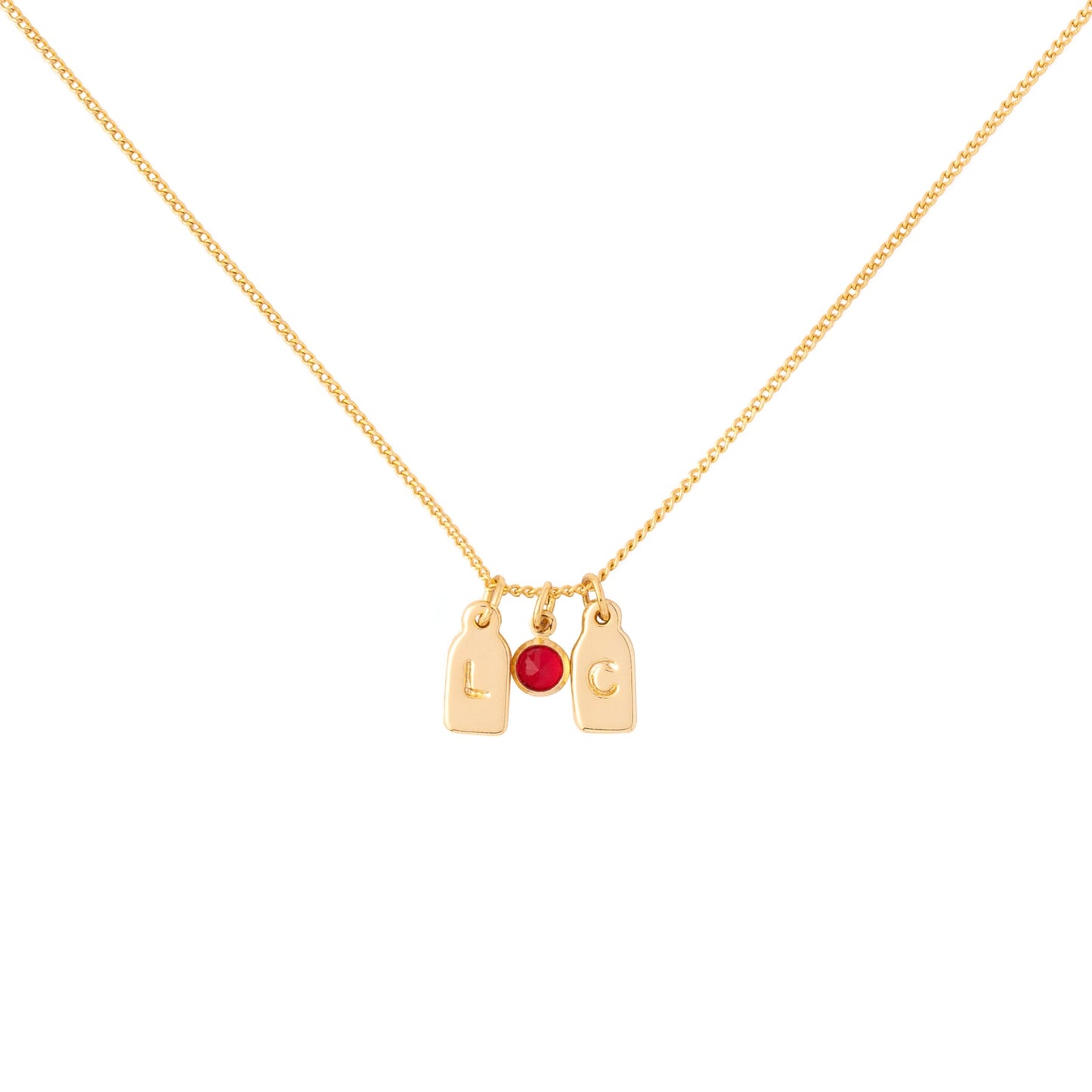 Collar 2 iniciales + piedra de aniversario