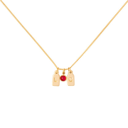 Collar 2 iniciales + piedra de aniversario