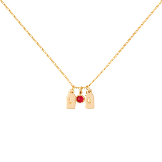 Collar 2 iniciales + piedra de aniversario