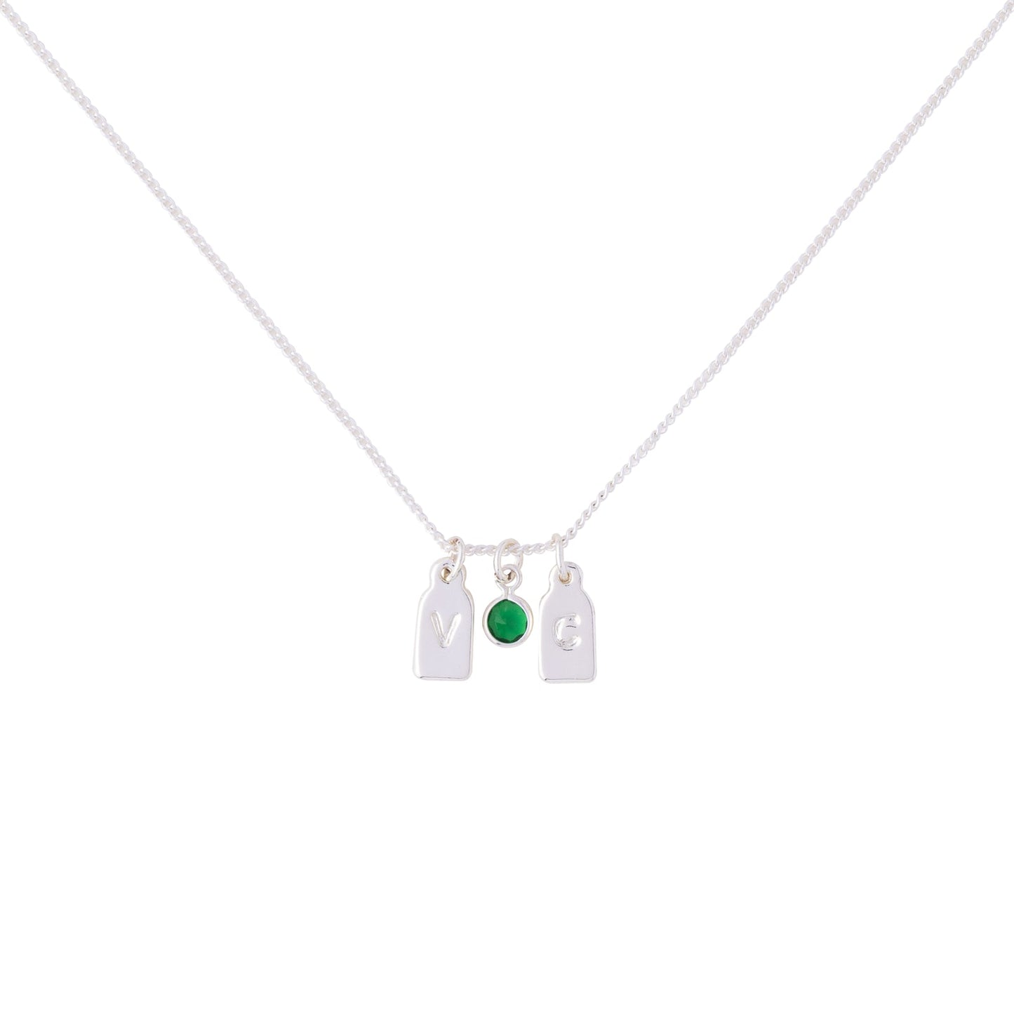 Collar 2 iniciales + piedra de aniversario