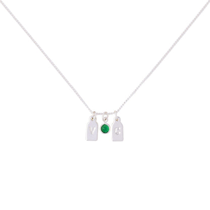 Collar 2 iniciales + piedra de aniversario