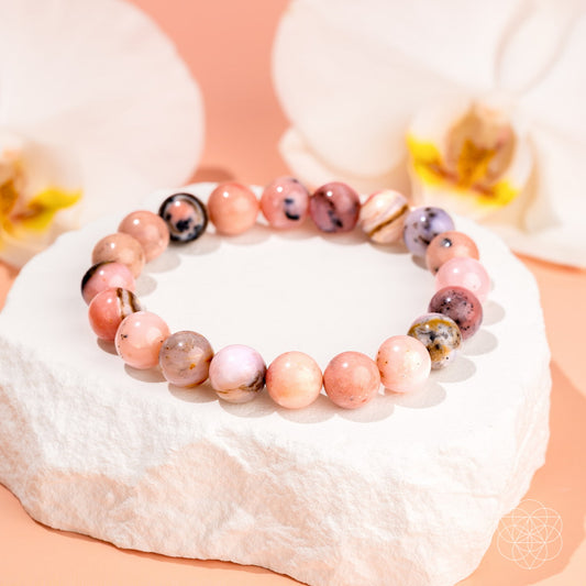Pulsera de ópalo rosa peruano: Repara mi corazón