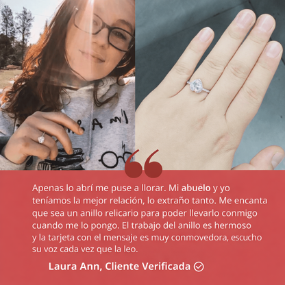 Anillo de urna "Siempre en mi corazón"
