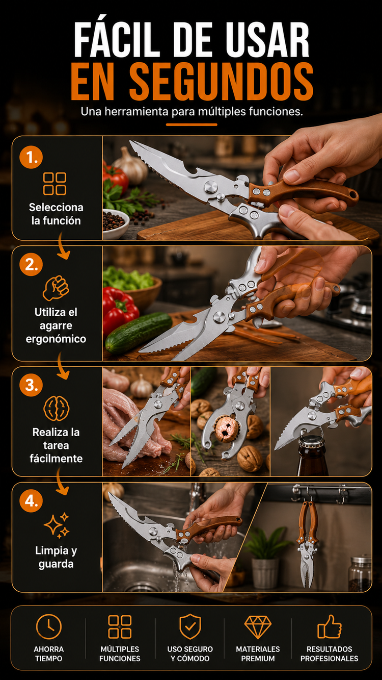 Tijera multifuncional de acero