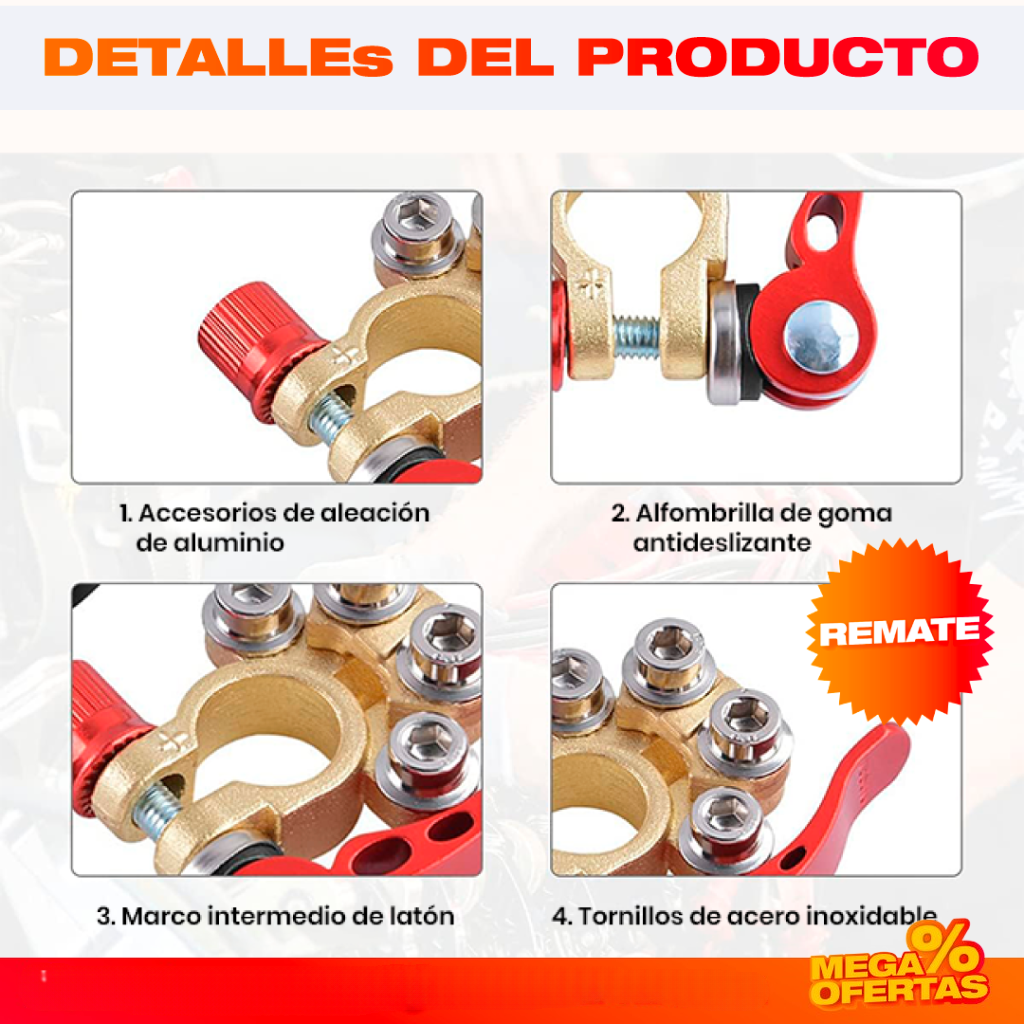 Kit Conector Rápido a Terminal de Batería – Conecta la Batería Firme y Sin Chispas