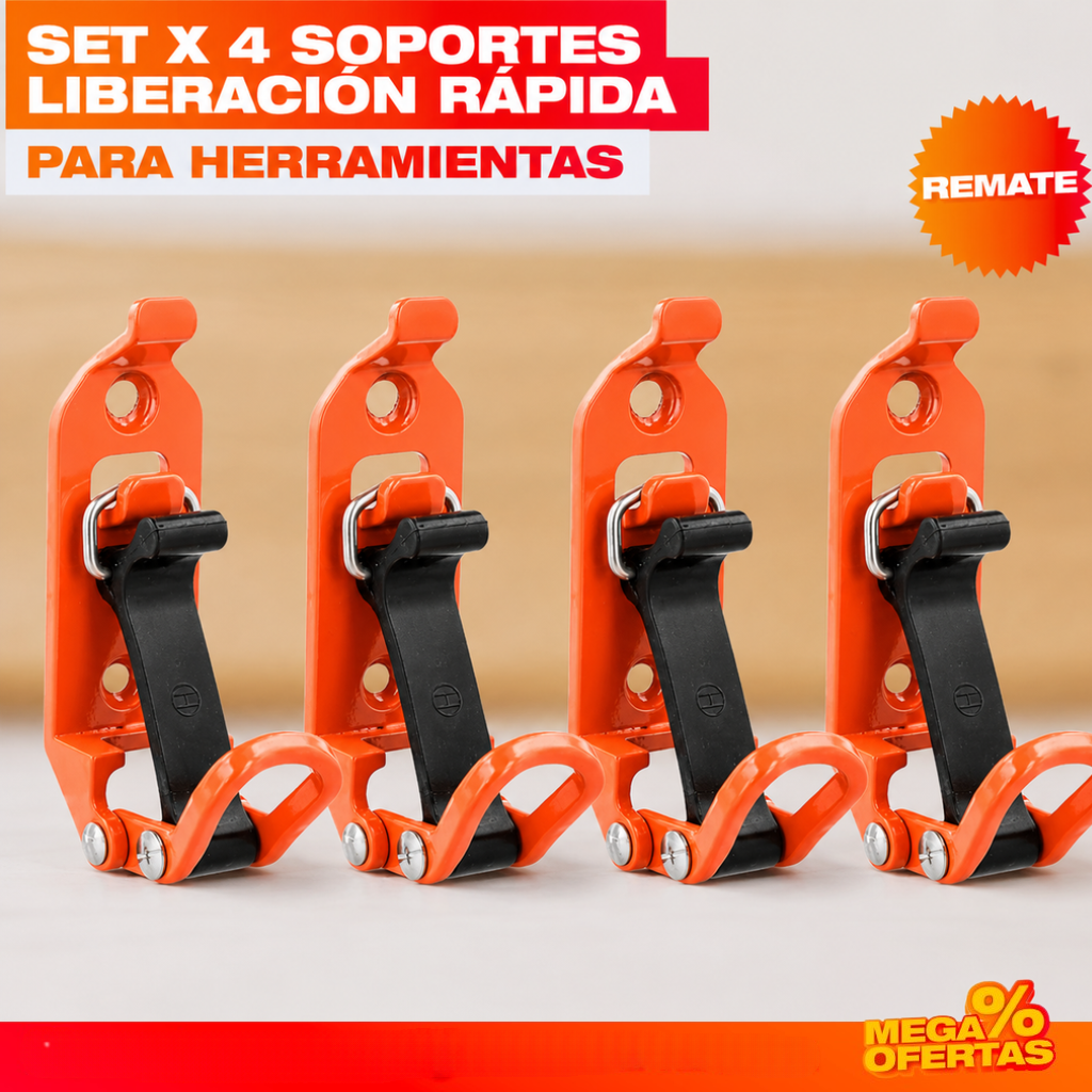 Set x4 Soportes Liberación Rápida para herramientas