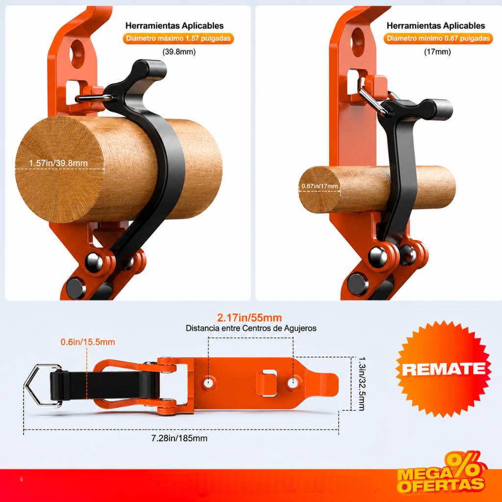 Set x4 Soportes Liberación Rápida para herramientas