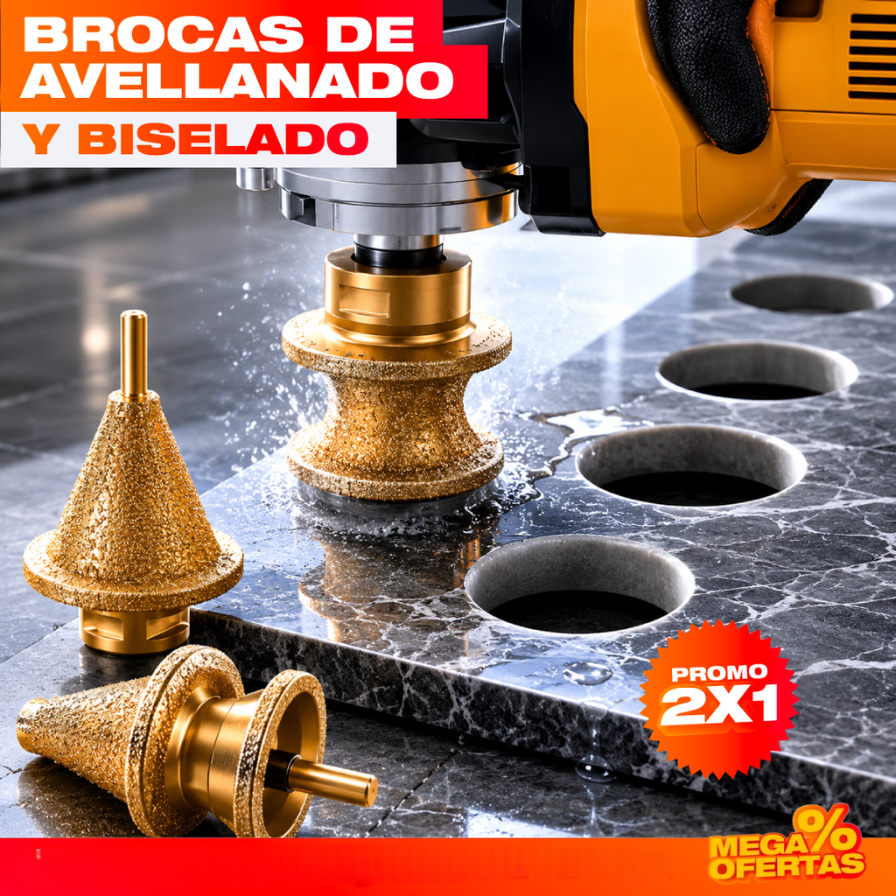 Promo 2x1 Brocas Diamantadas de Avellanado y Biselado