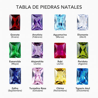 Pulsera con dije de cruz y piedra natal de cuentas