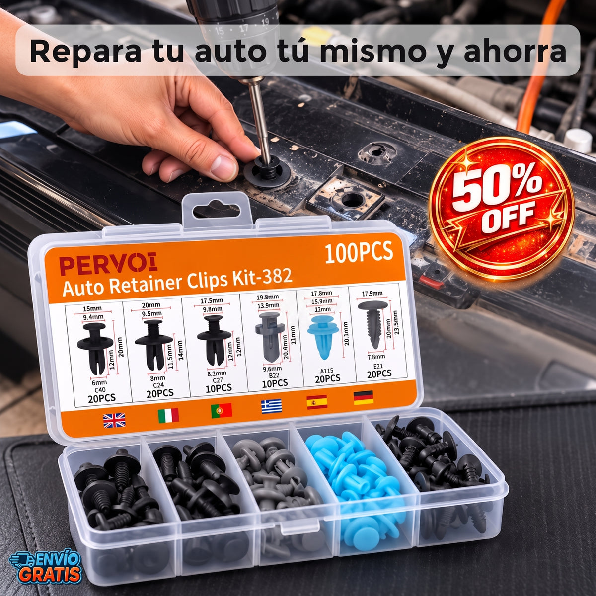 FixClip™ - Kit clips universales vehículo