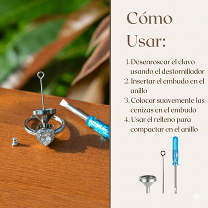 Anillo de urna "Siempre en mi corazón"