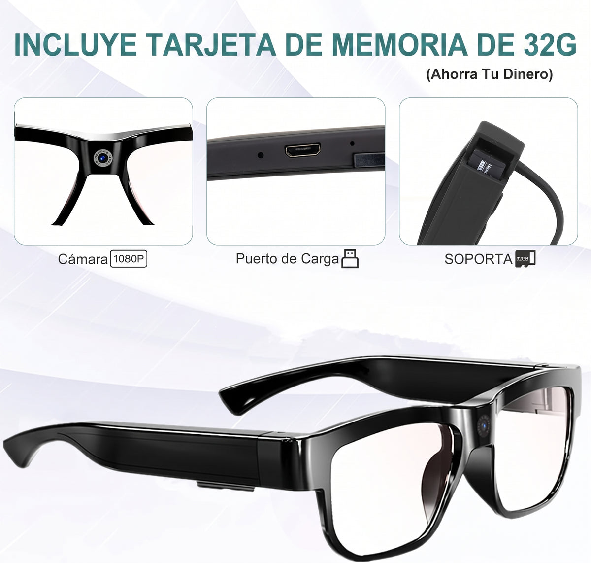 Gafas Cámara HD Portátiles