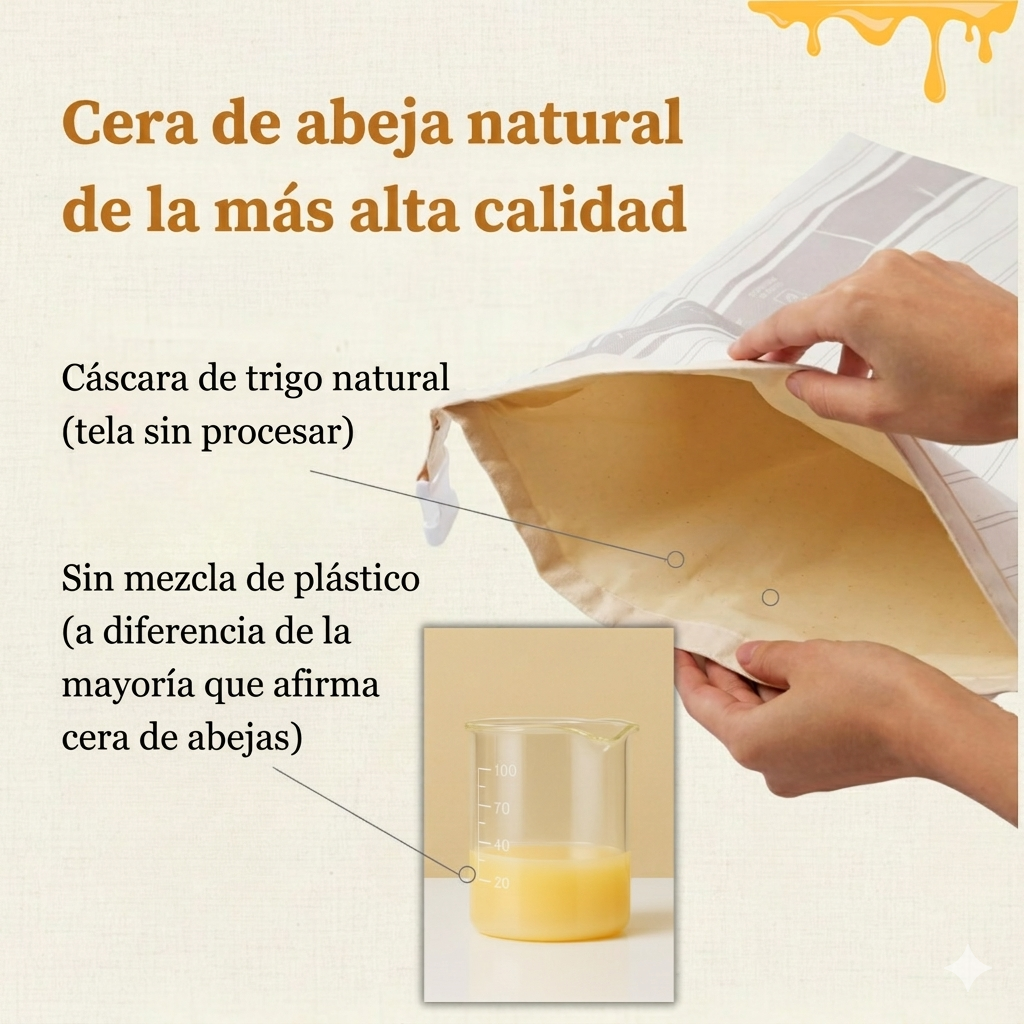Bolsas de pan premium 100% algodón y cera de abeja