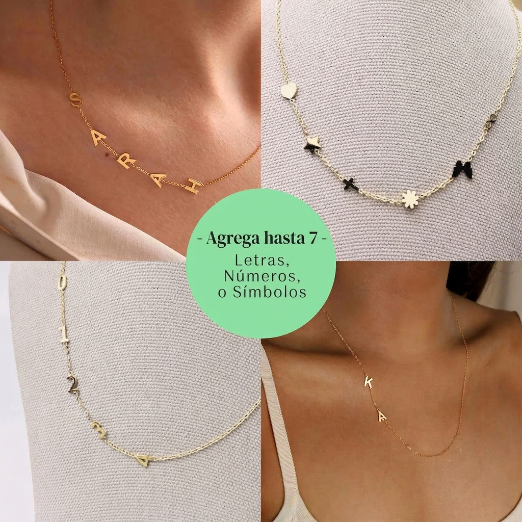 Collar + brazalete personalizada con iniciales laterales