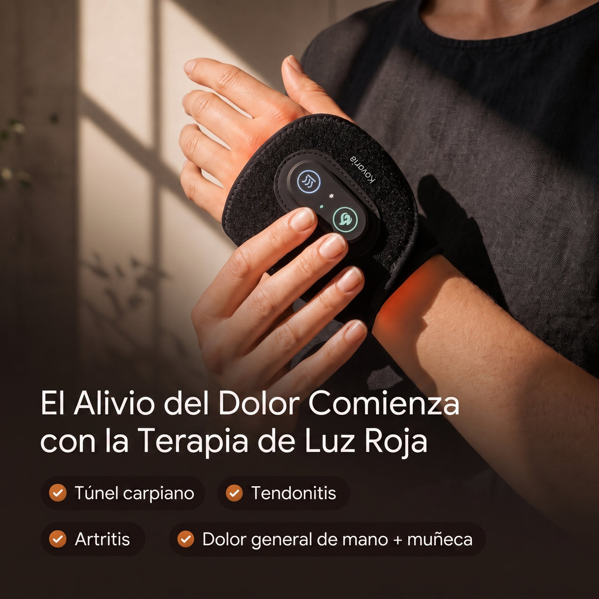 TheraWrap - Muñequera inalámbrica de terapia de luz roja