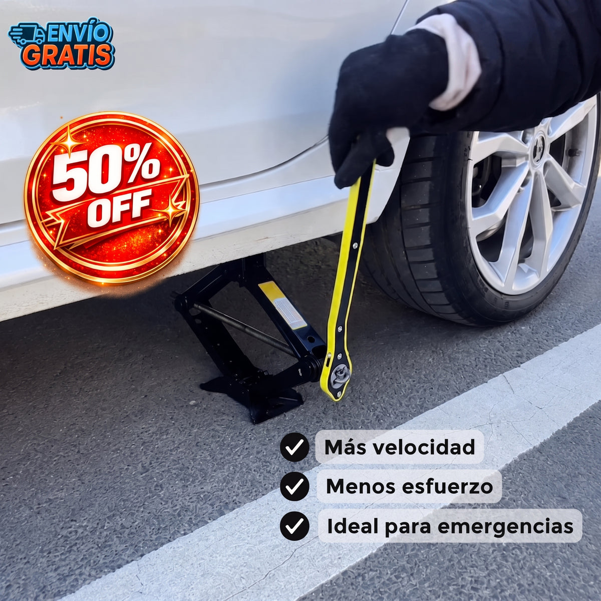 LiftPro™ - Llave de crique para gato de auto