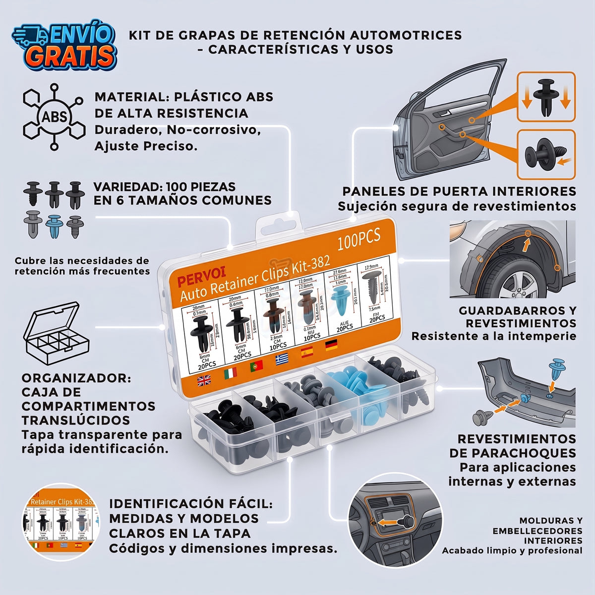 FixClip™ - Kit clips universales vehículo
