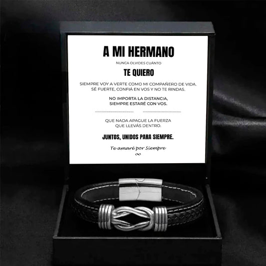 A Mi Hermano| Siempre Unidos | Pulsera de Cuero