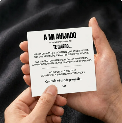 A Mi Ahijado | Pulsera de Cuero Siempre Unidos I Regalo de Padrinos