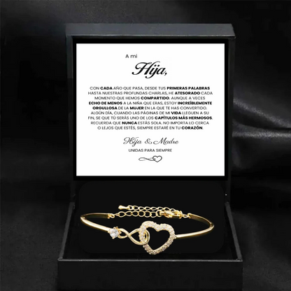 A Mi Hija | Siempre Unidas | Pulsera Corazón