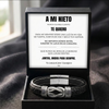 A Mi Nieto | Siempre Unidos | Pulsera de Cuero