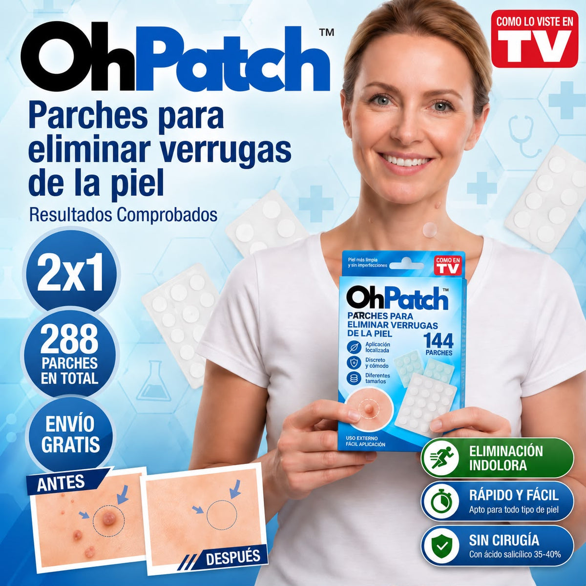 Ohpatch - Parches para eliminar verrugas en la piel