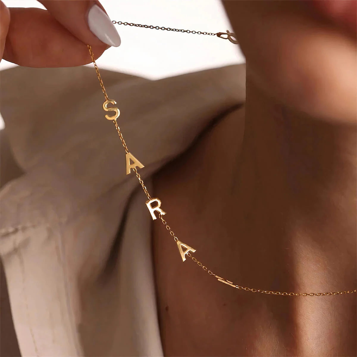 Collar + brazalete personalizada con iniciales laterales