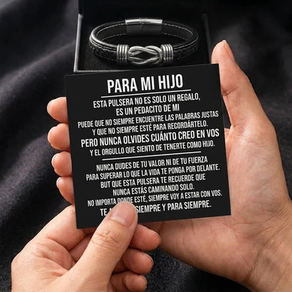A Mi Hijo | Pulsera de Cuero Siempre Unidos