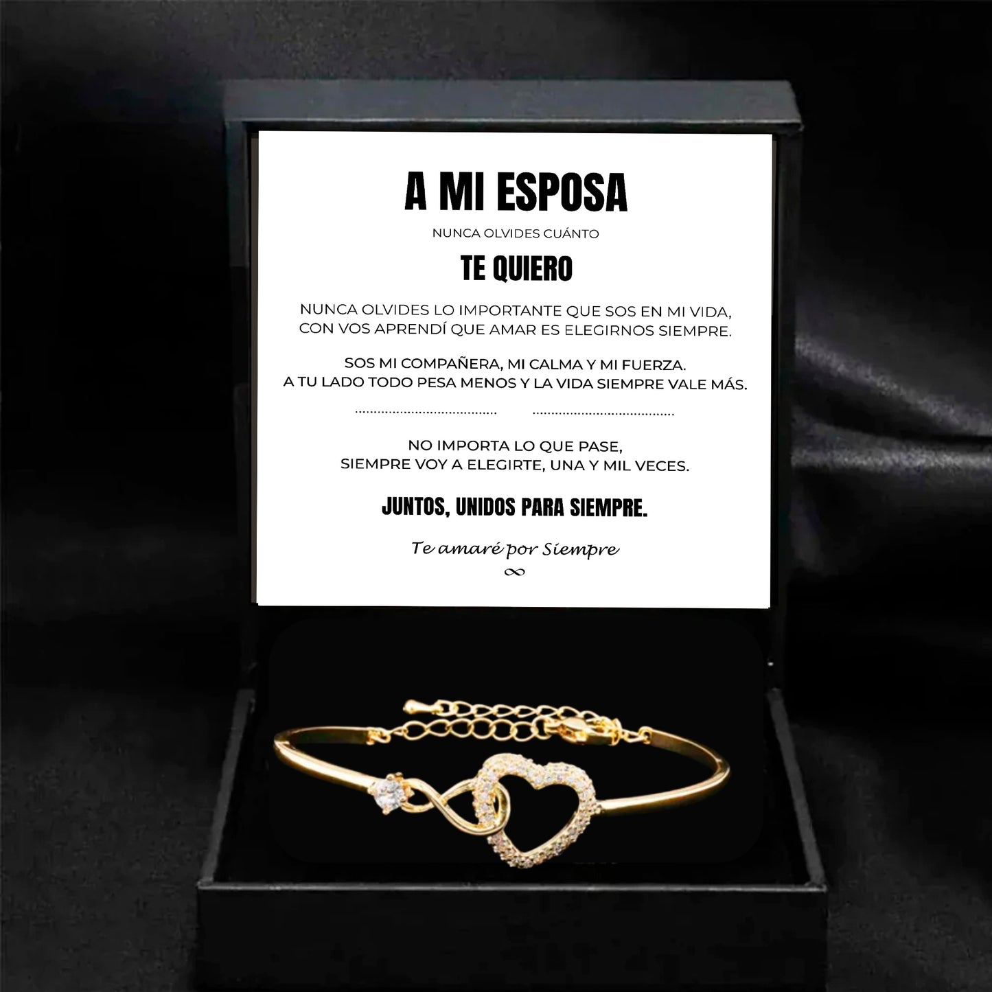 A Mi Esposa | Siempre Unidos | Pulsera Corazón
