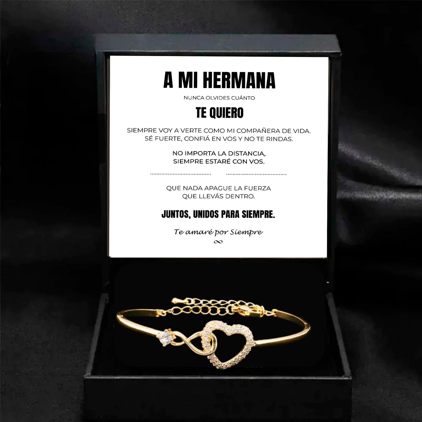 A Mi Hermana | Siempre Unidos | Pulsera Corazón