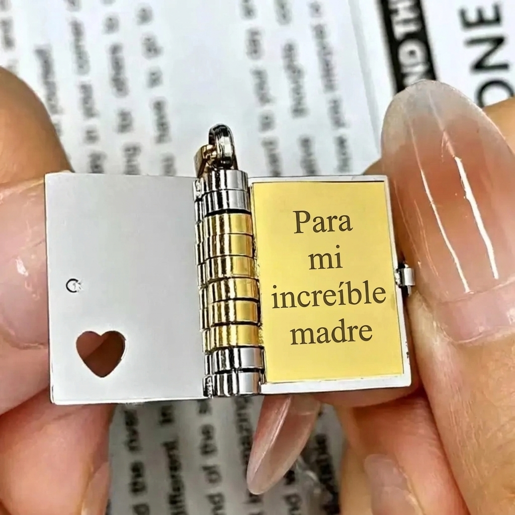📘 Collar Libro para Mi Mamá
